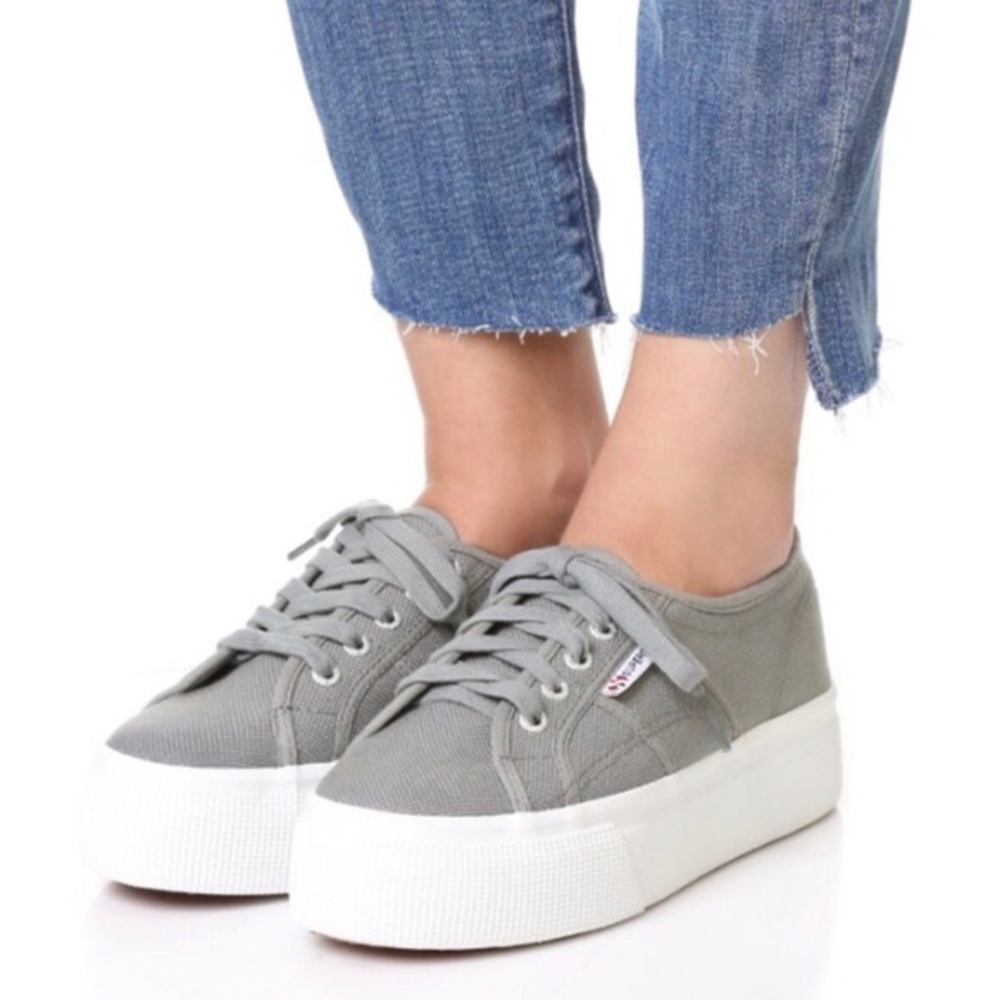Superga Platform Sneakers Grey Size 7.5
